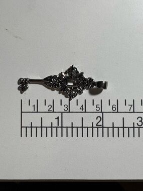 Surgical Stainless Steel Ornate Filigree Key pendant “EDFORCE” stamp
